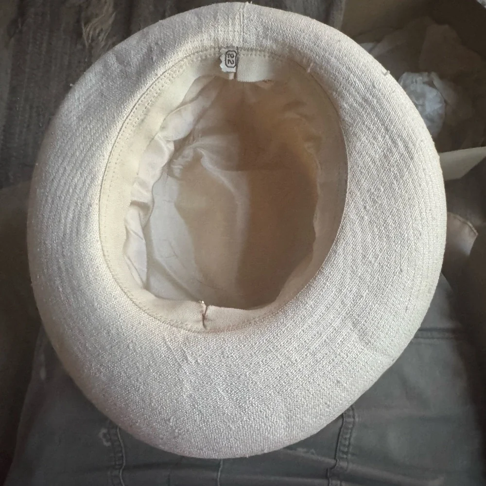 1950s‎ Union Made Linen Bucket Style w/Bow Wide Brim Hat - Picture 8 of 8